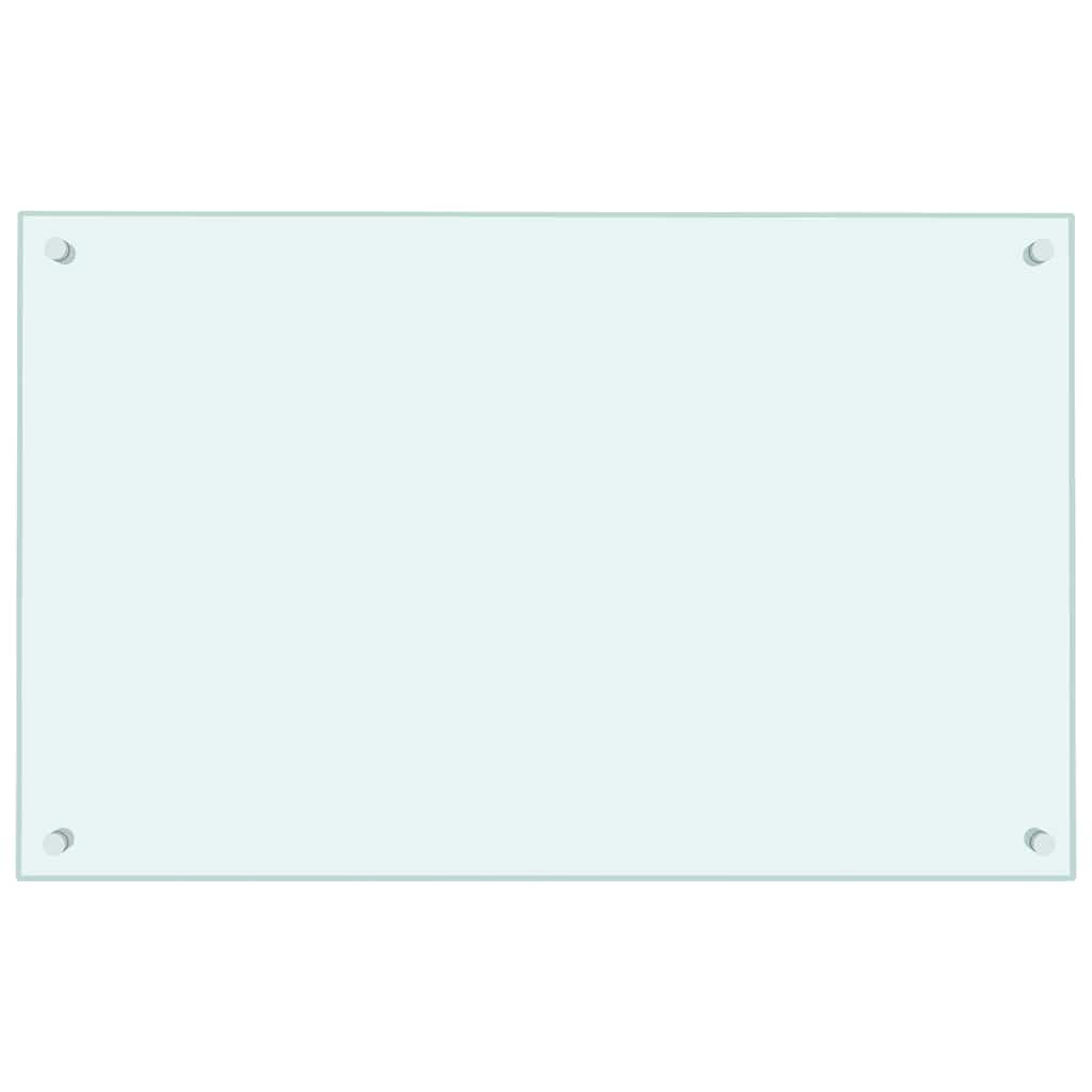 Kjøkkenplate hvit 80x50 cm herdet glass