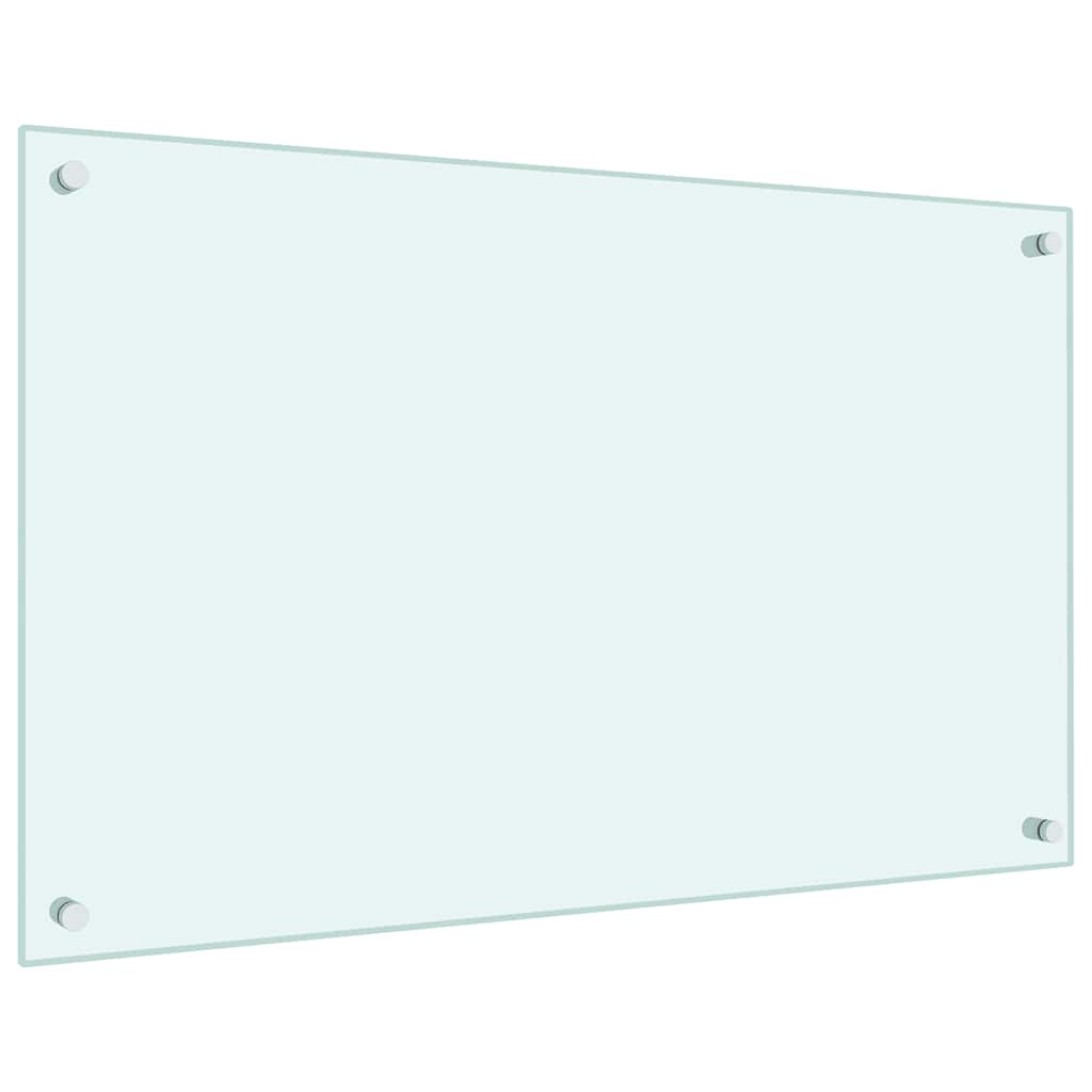 Kjøkkenplate hvit 80x50 cm herdet glass