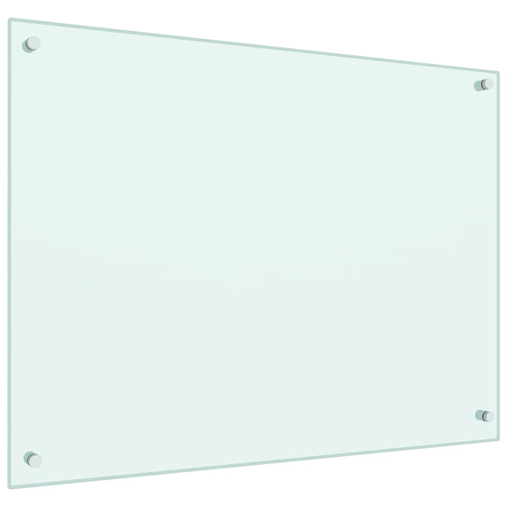 Kjøkkenplate melkefarget 80x60 cm herdet glass