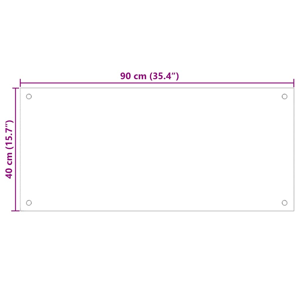 Kjøkkenplate melkefarget 90x40 cm herdet glass