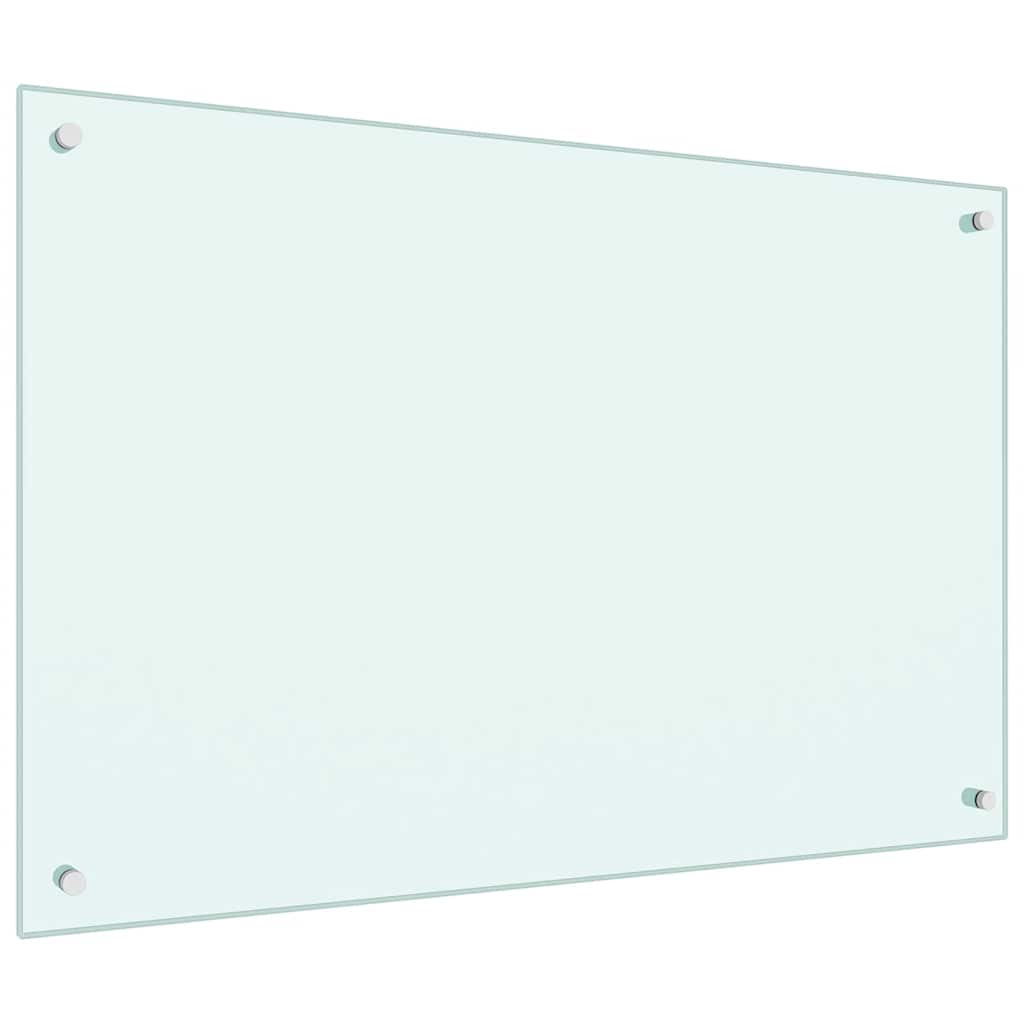 Kjøkkenplate hvit 90x60 cm herdet glass