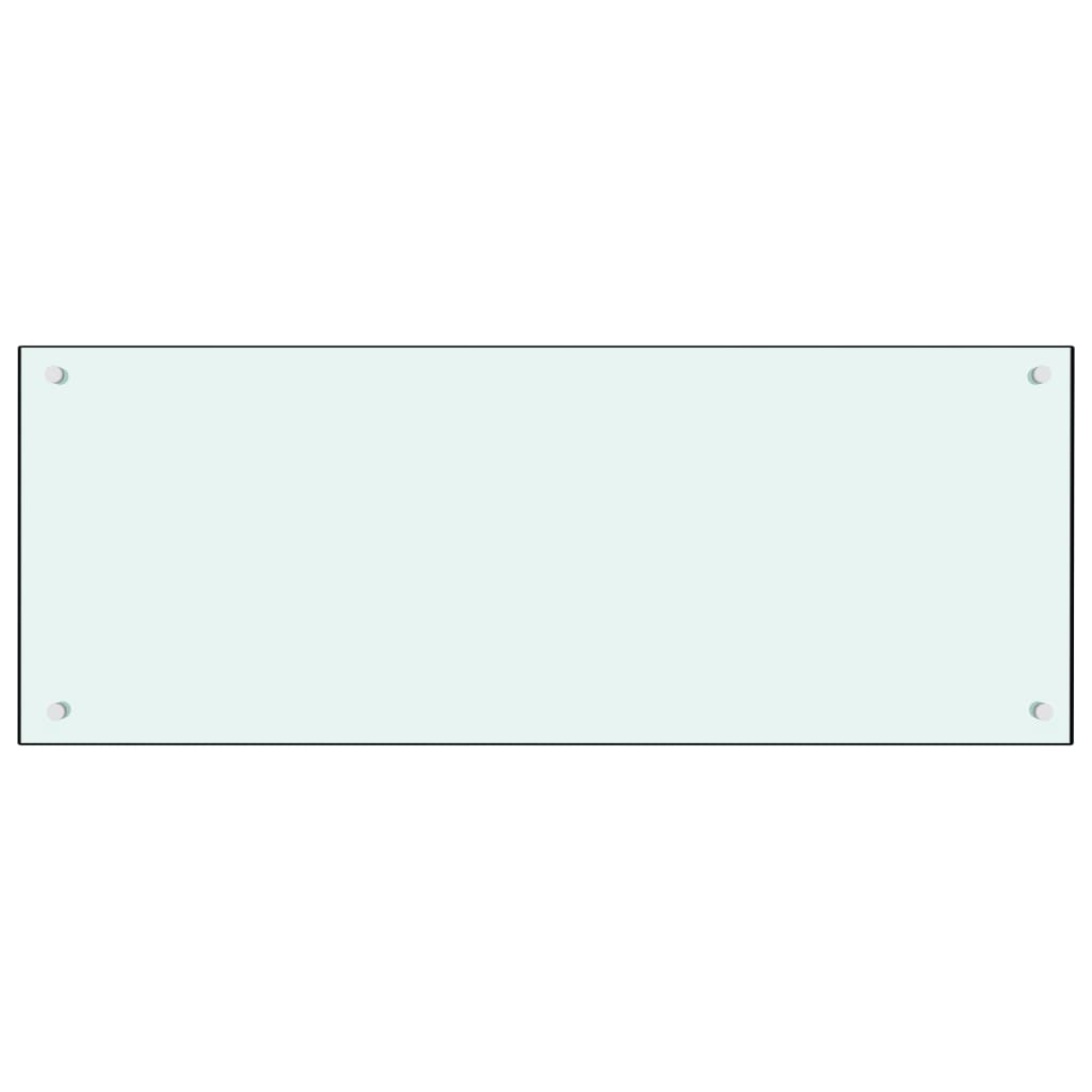 Kjøkkenplate hvit 100x40 cm herdet glass