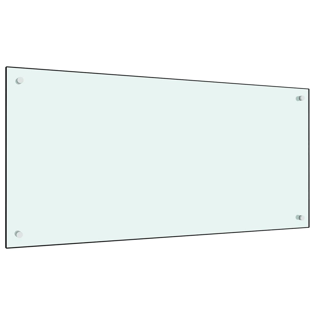 Kjøkkenplate hvit 100x50 cm herdet glass
