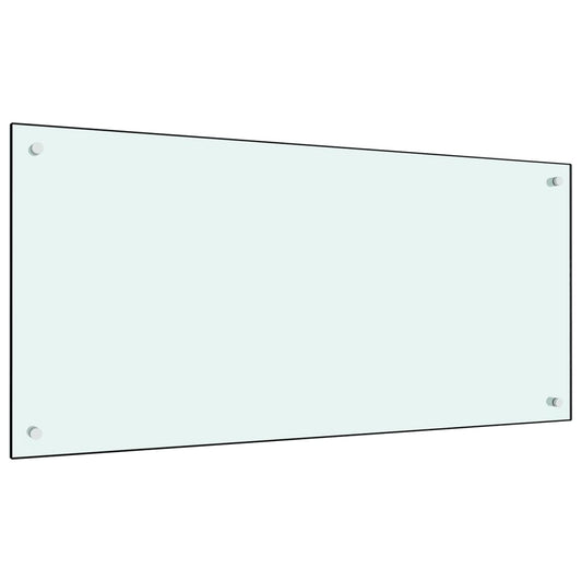 Kjøkkenplate melkefarget 100x50 cm herdet glass
