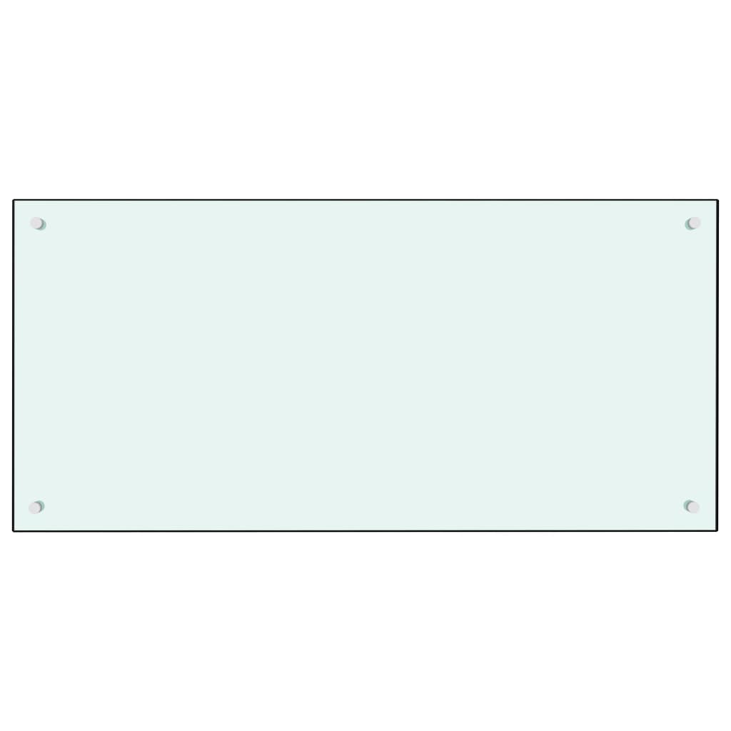Kjøkkenplate hvit 100x50 cm herdet glass