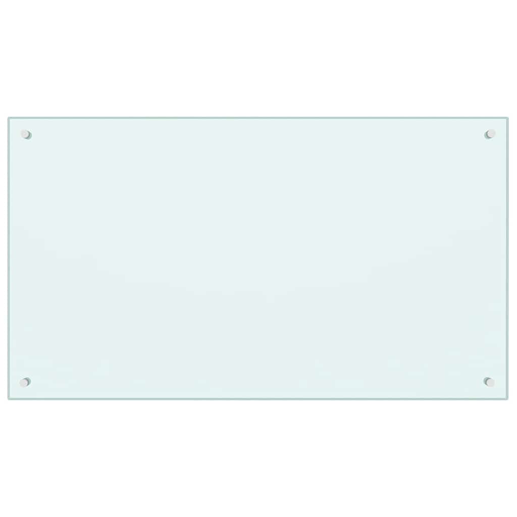 Kjøkkenplate hvit 100x60 cm herdet glass