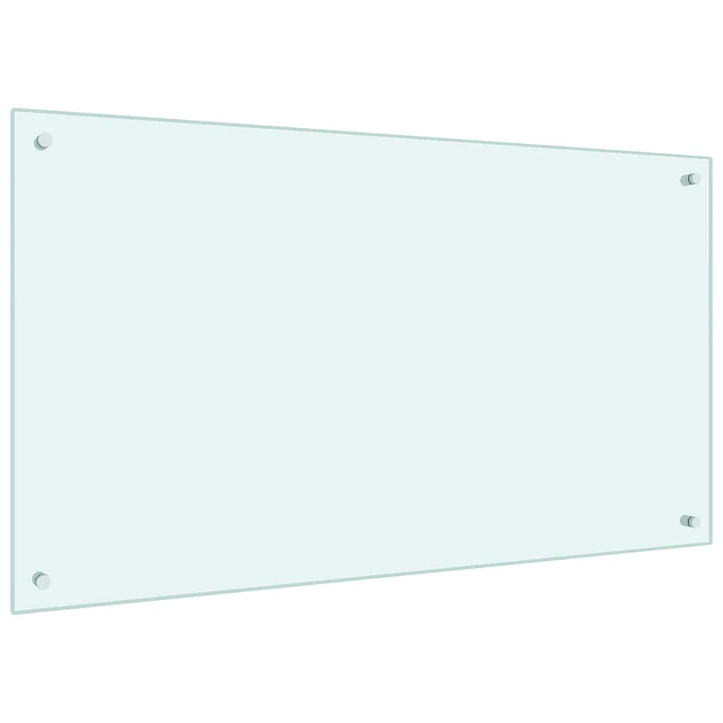 Kjøkkenplate melkefarget 100x60 cm herdet glass