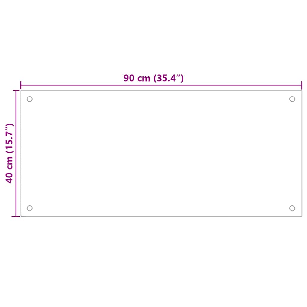 Kjøkkenplate gjennomsiktig 90x40 cm herdet glass