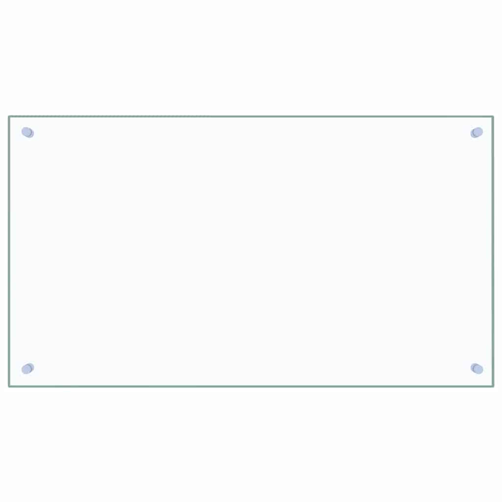 Kjøkkenplate gjennomsiktig 90x50 cm herdet glass vidaXL