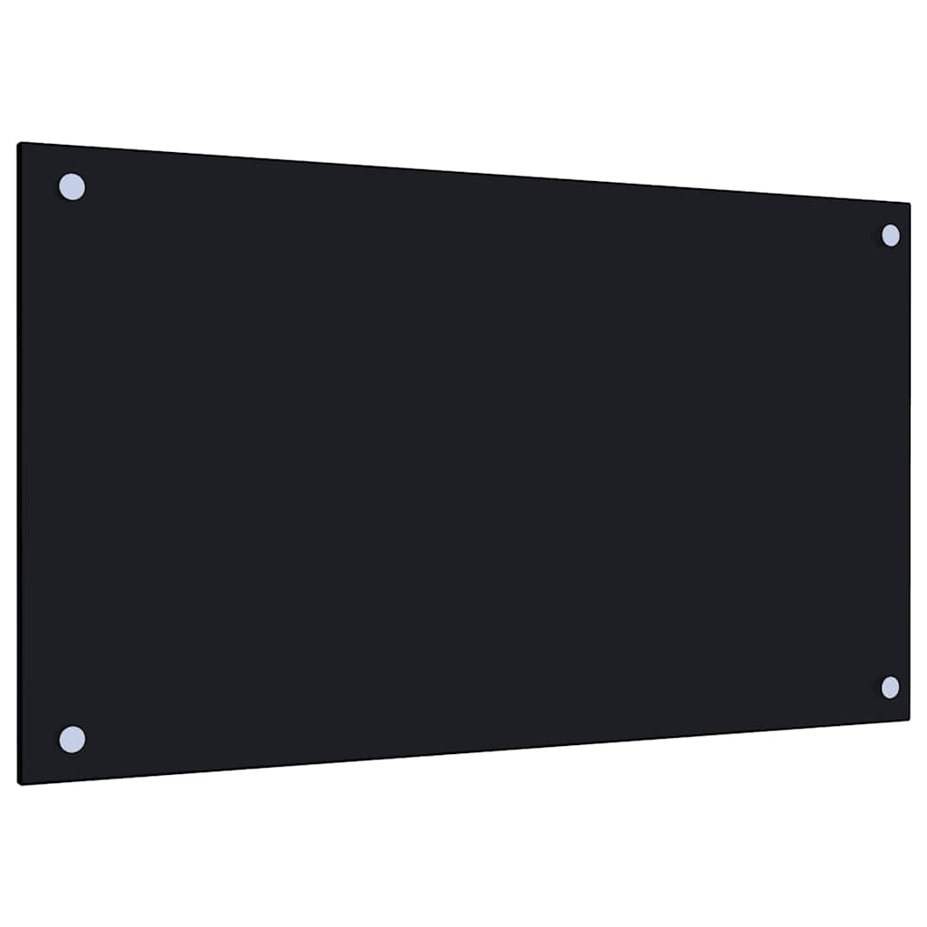 Kjøkkenplate svart 70x40 cm herdet glass
