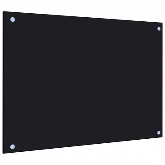 Kjøkkenplate svart 70x50 cm herdet glass