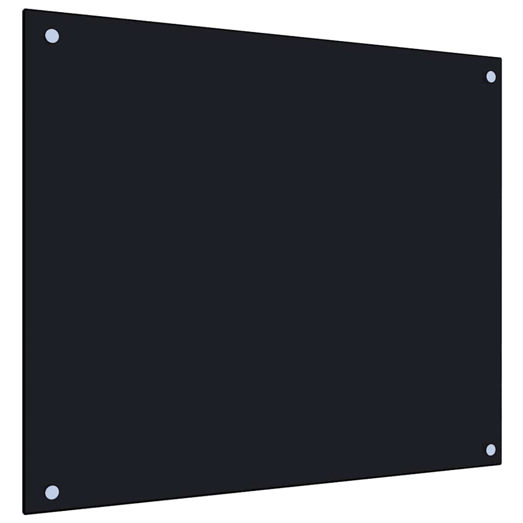 Kjøkkenplate svart 70x60 cm herdet glass