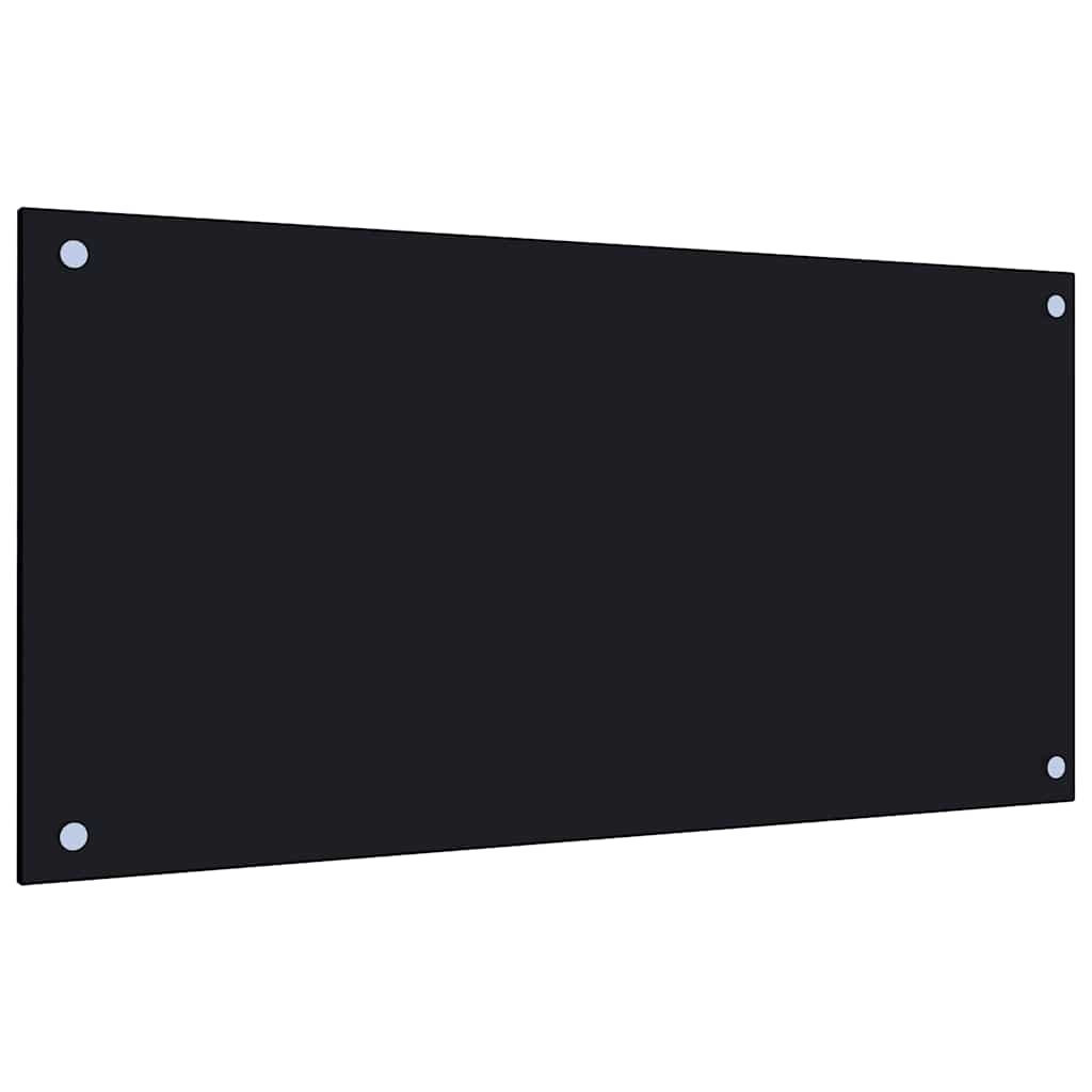 Kjøkkenplate svart 80x40 cm herdet glass