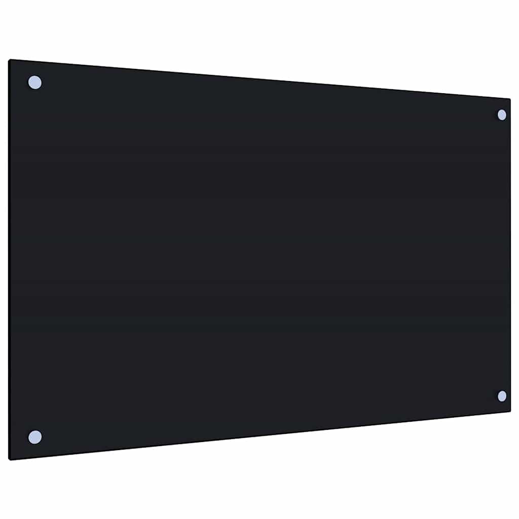 Kjøkkenplate svart 80x50 cm herdet glass