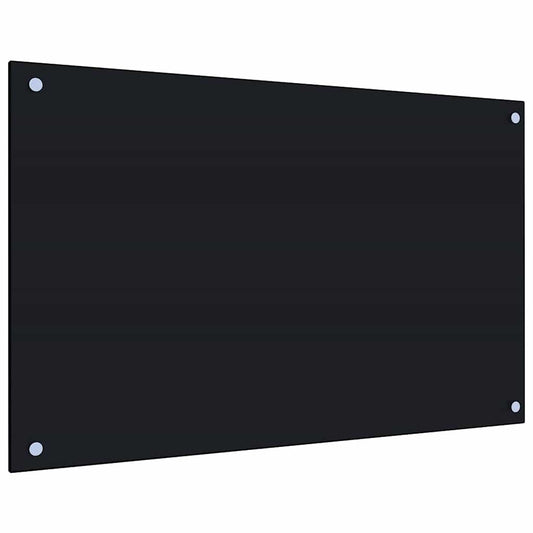 Kjøkkenplate svart 80x50 cm herdet glass