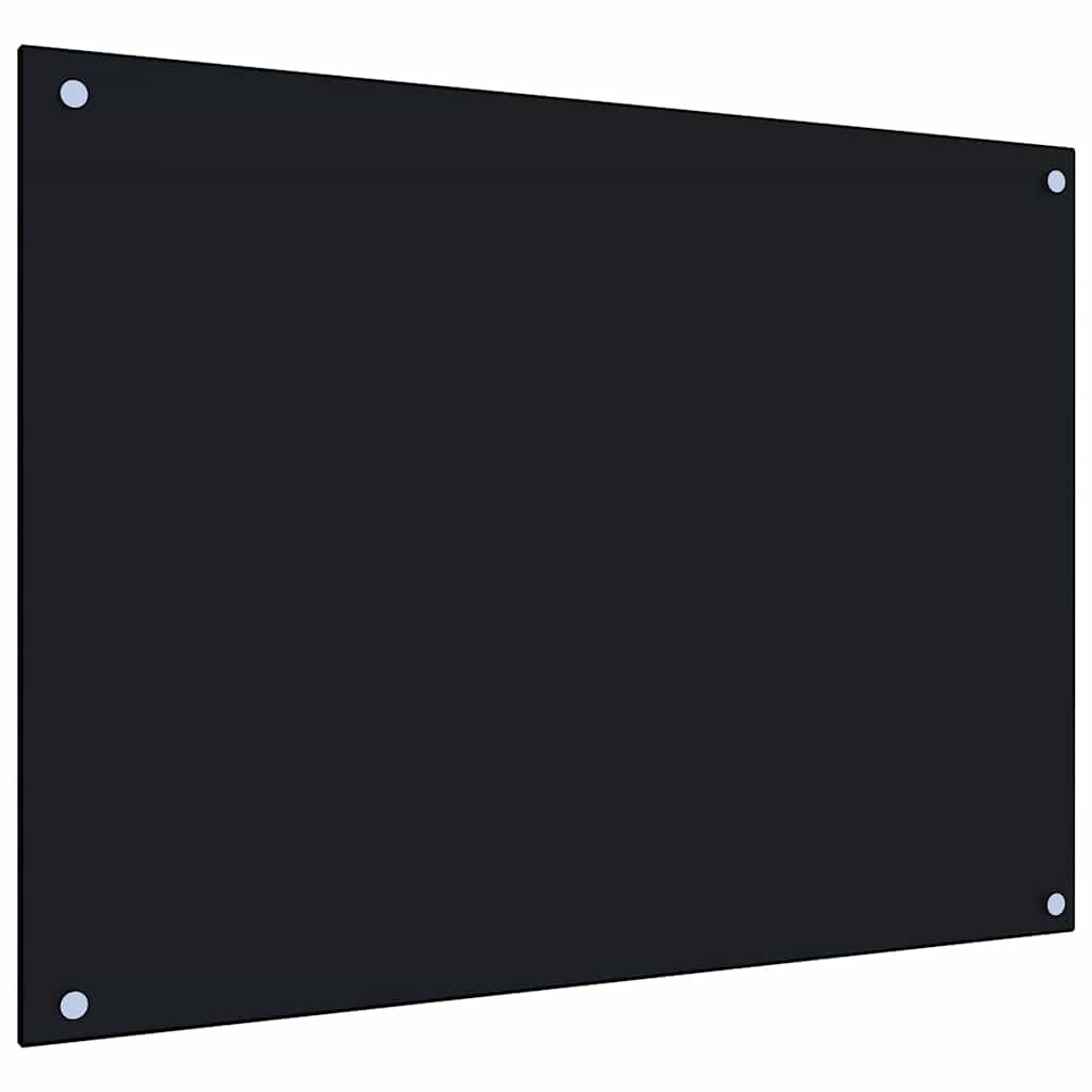 Kjøkkenplate svart 80x60 cm herdet glass