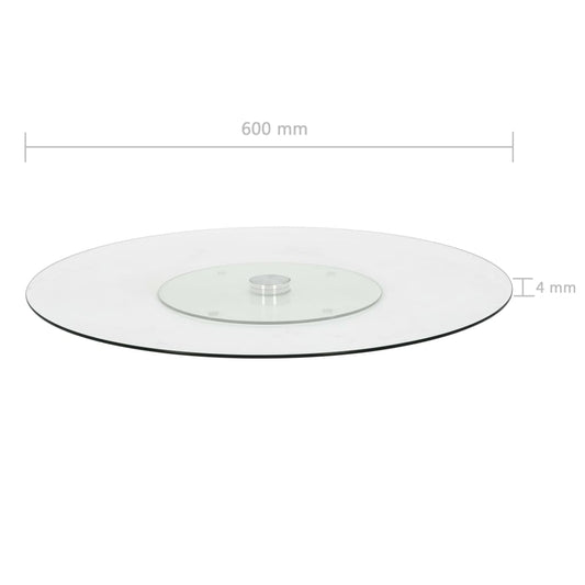 Roterende serveringsbrett gjennomsiktig 60 cm herdet glass
