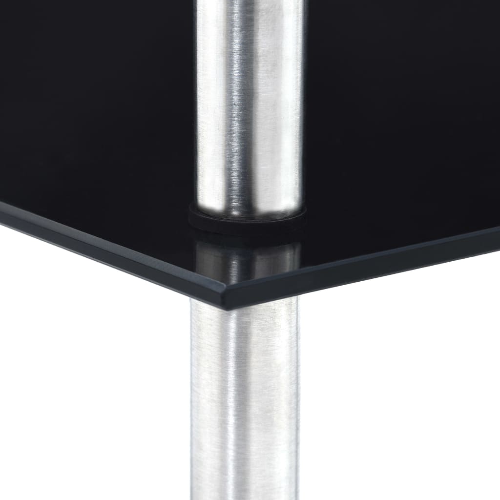 Hylle 4 etasjer svart 30x30x100 cm herdet glass