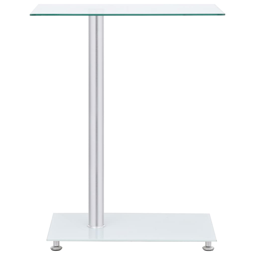 Sidebord u-formet gjennomsiktig 45x30x58 cm herdet glass