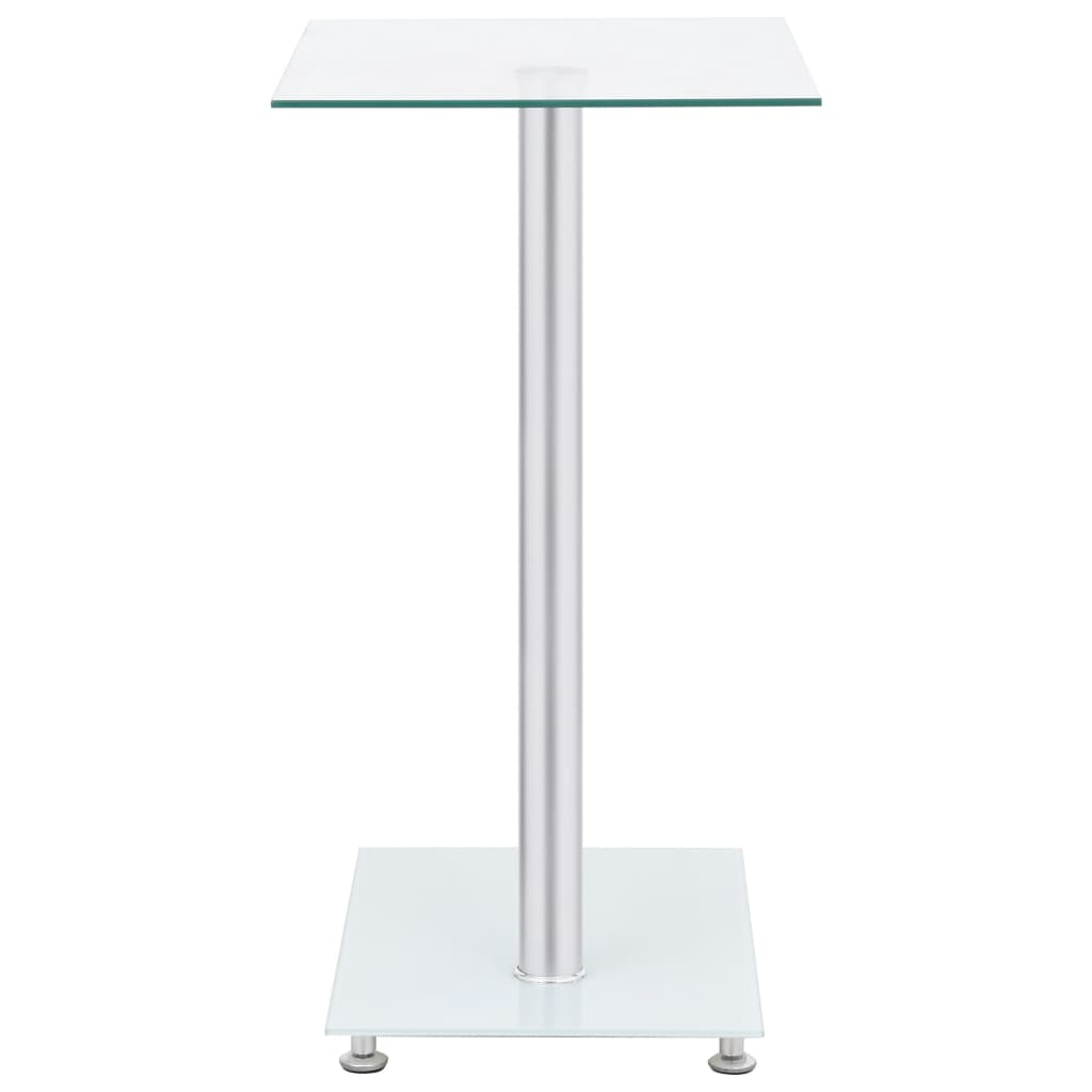 Sidebord u-formet gjennomsiktig 45x30x58 cm herdet glass