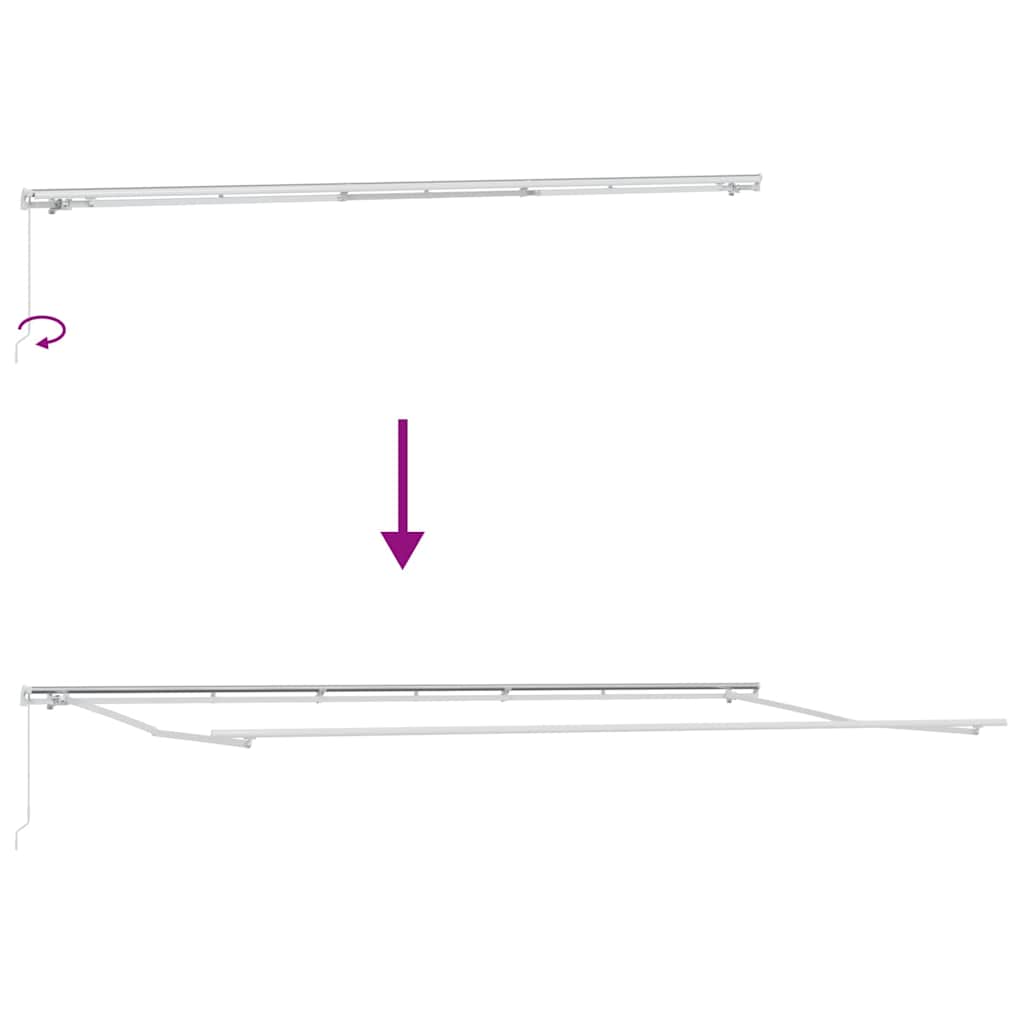Markise Hvit 6 x 3 m Metall
