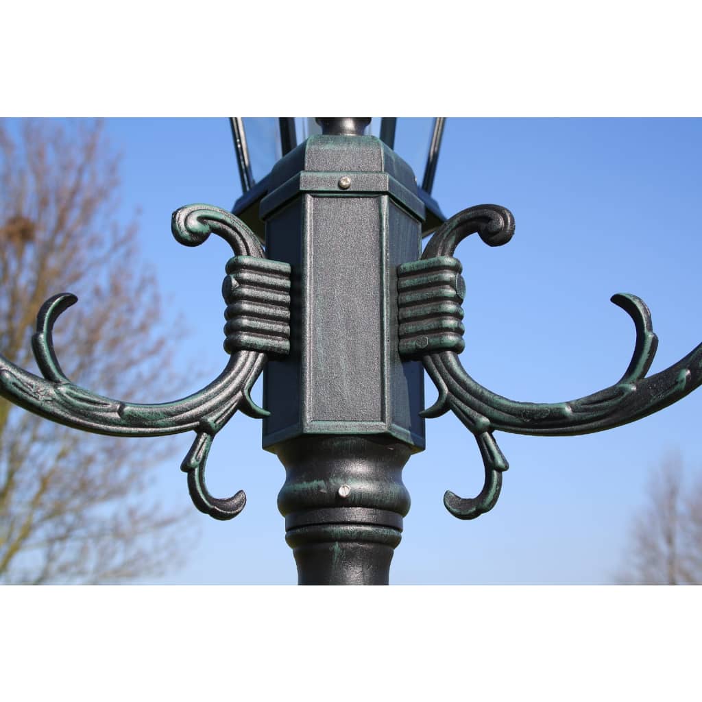 Hagelampe 2-armet 230 cm mørkegrønn/svart aluminum