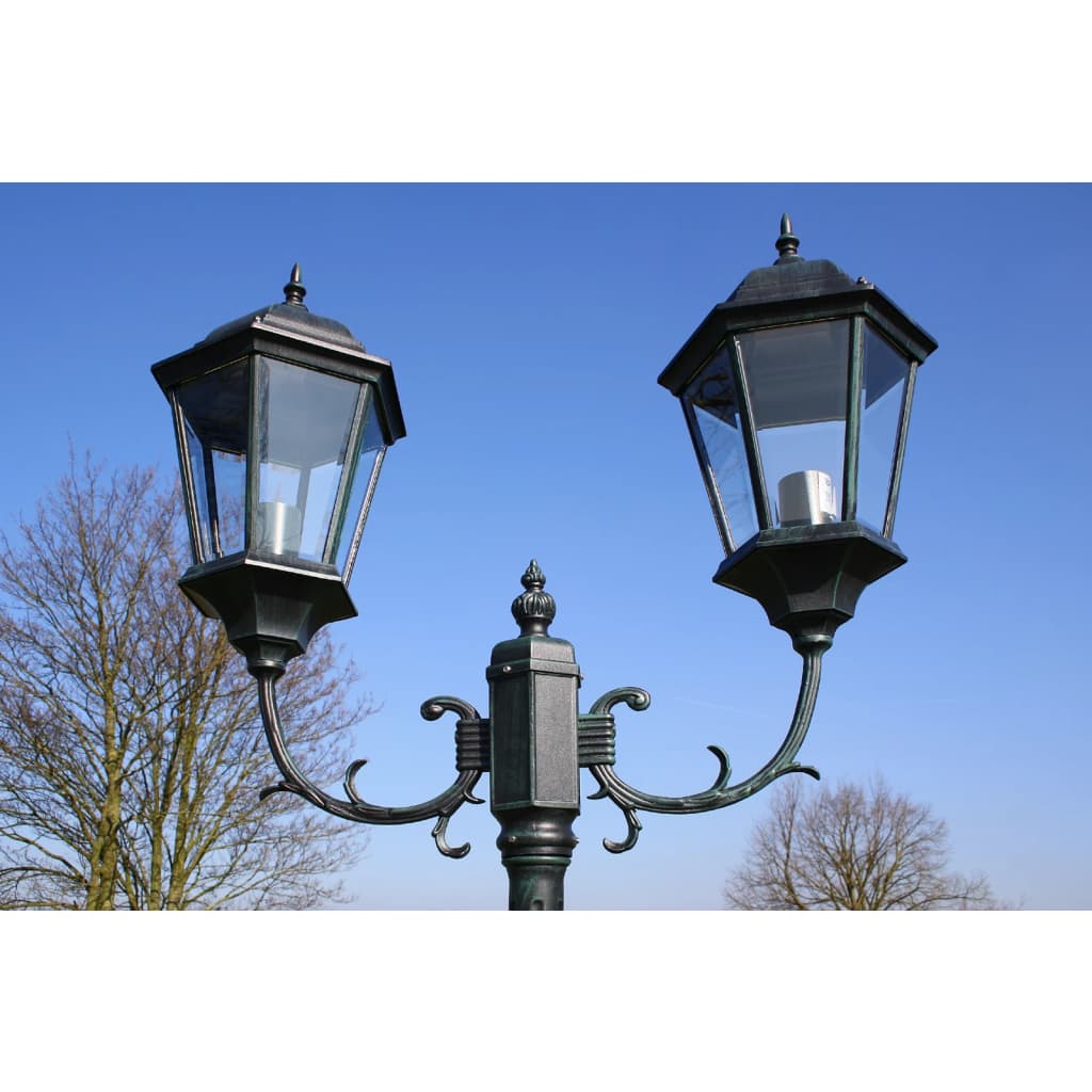 Hagelampe 2-armet 230 cm mørkegrønn/svart aluminum