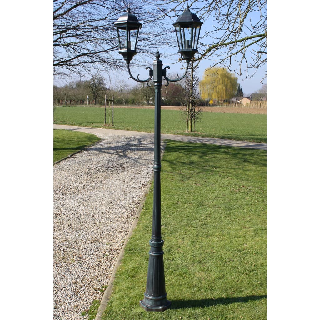 Hagelampe 2-armet 230 cm mørkegrønn/svart aluminum