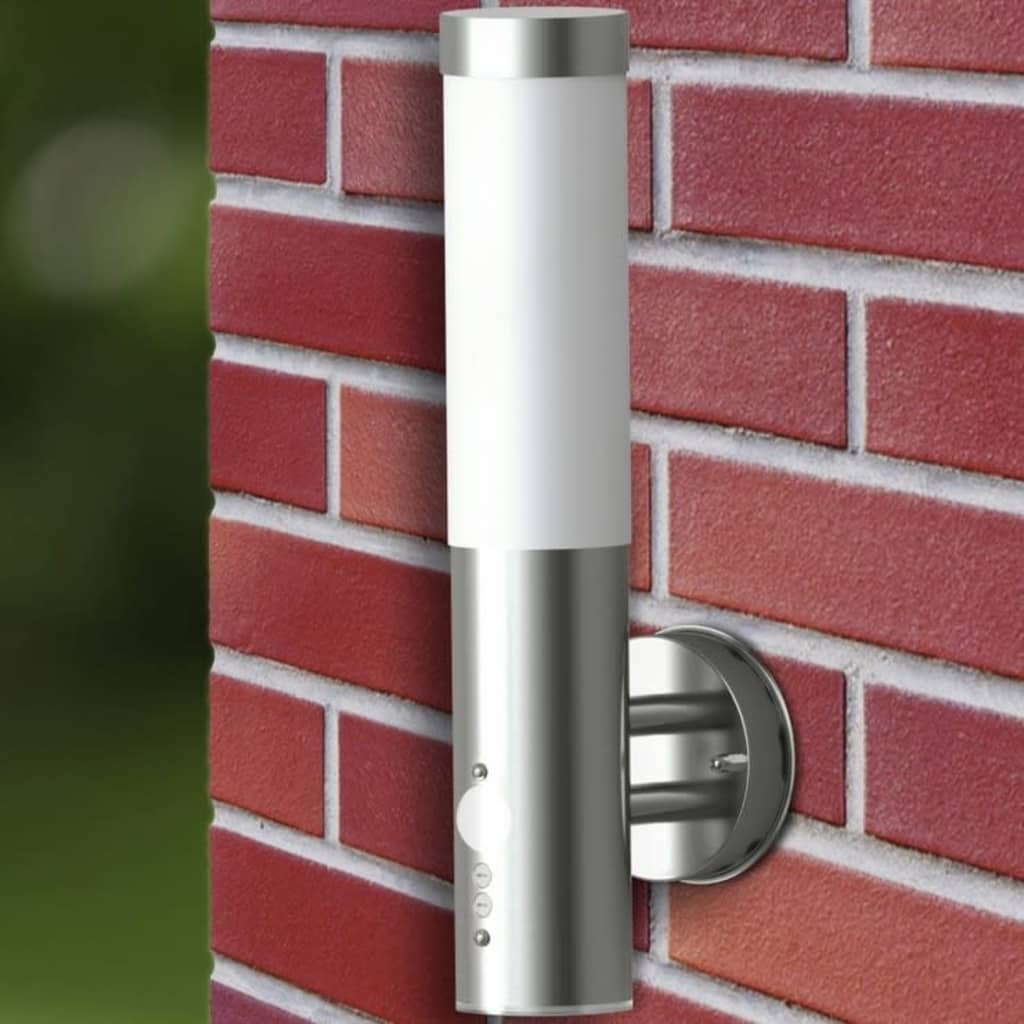 Utendørs vegglampe med bevegelsessensor rustfritt stål