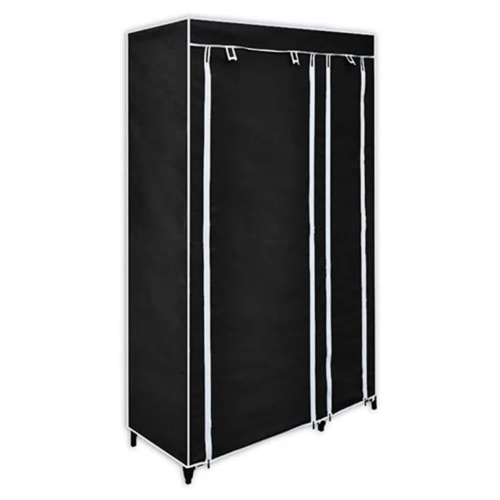 Sammenleggbar garderobe svart 110 x 45 x 175 cm