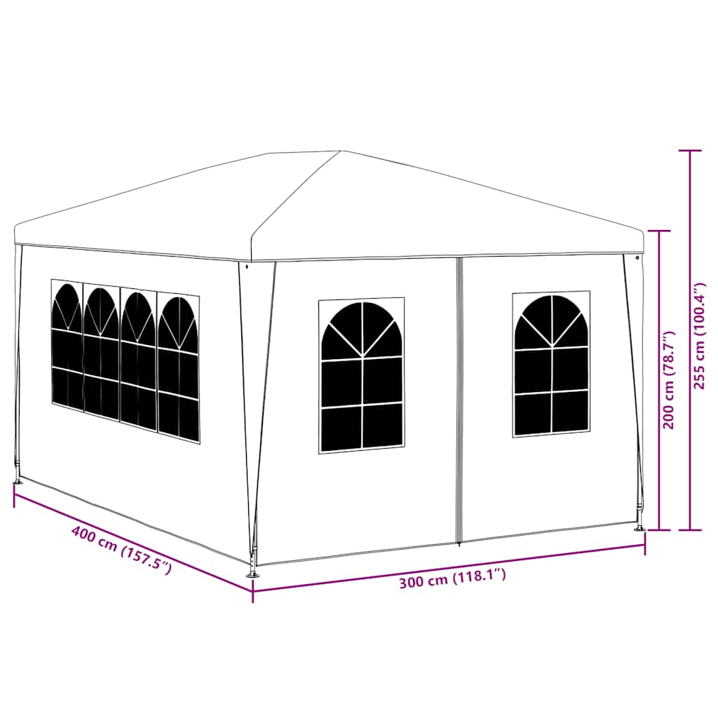 Festtelt 3x4 m hvit