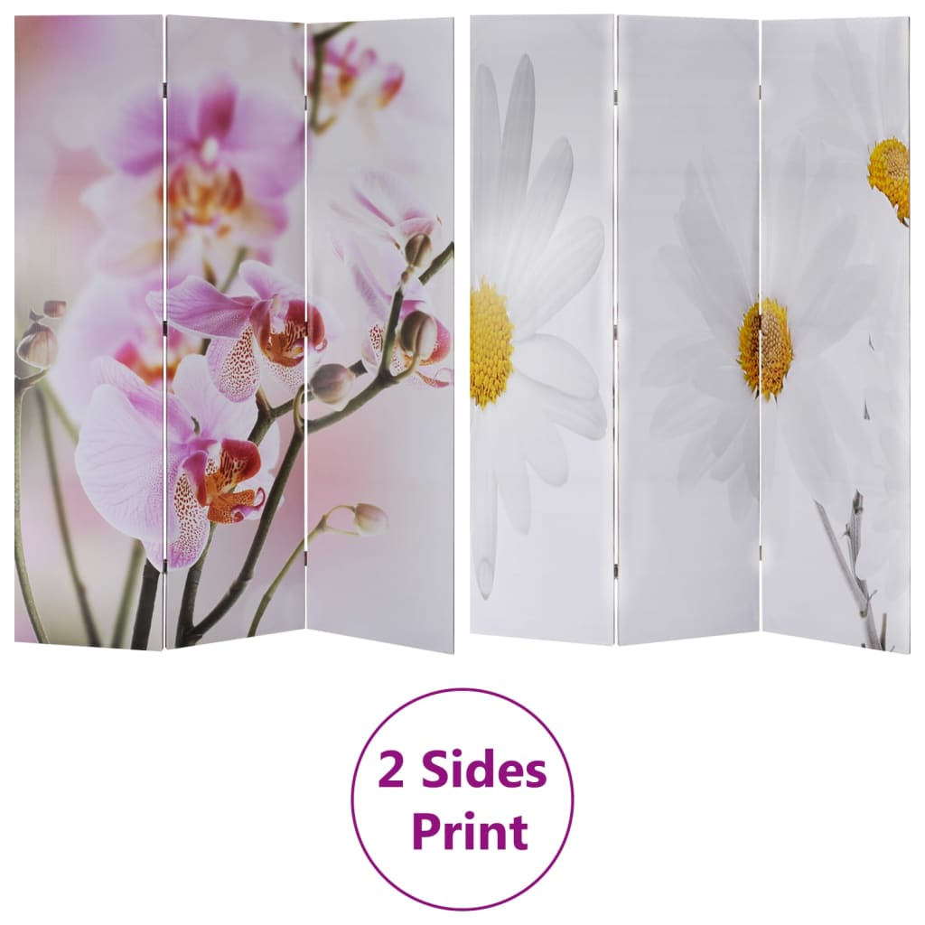 Sammenleggbar romdeler 120x170 cm blomst