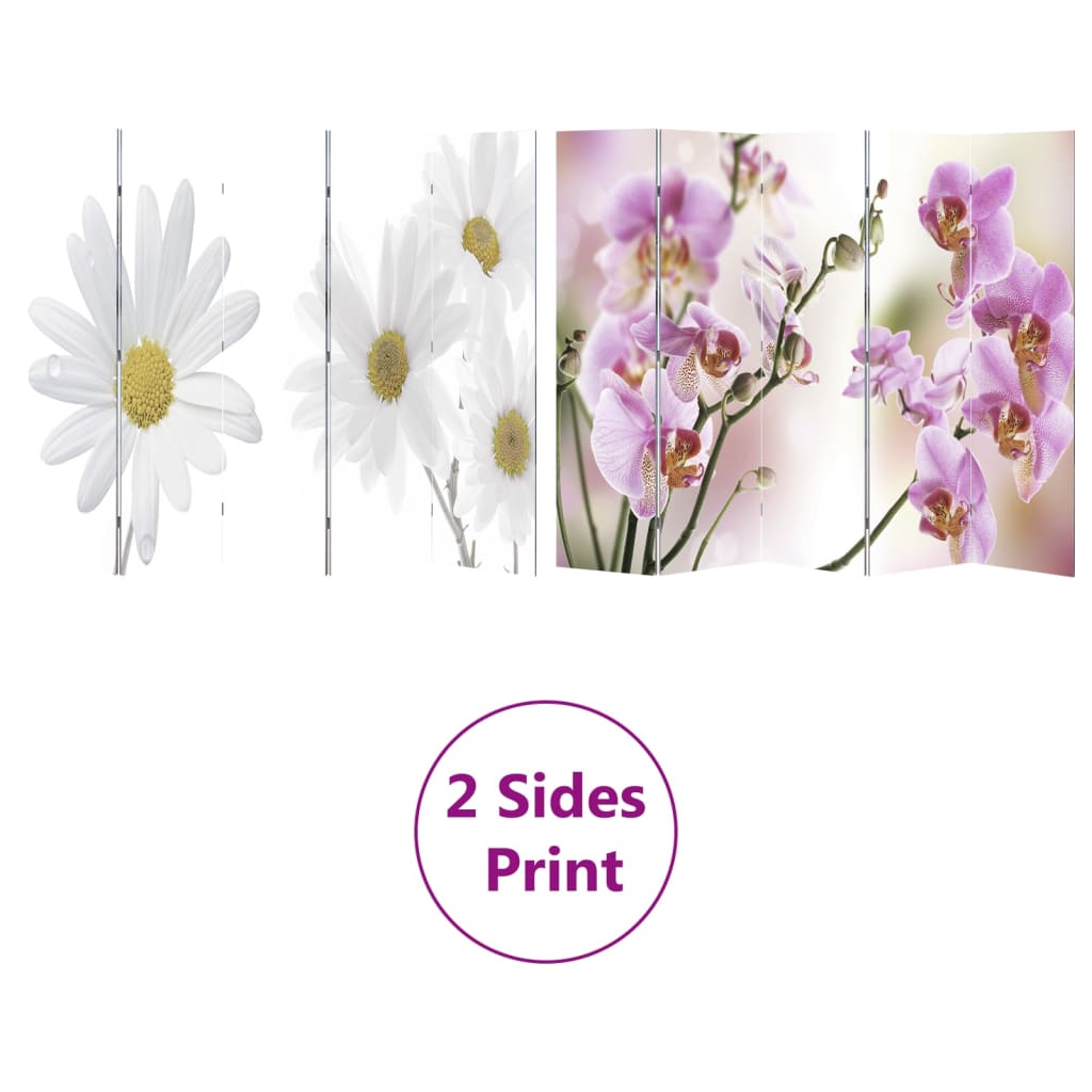 Sammenleggbar romdeler 200x170 cm blomst