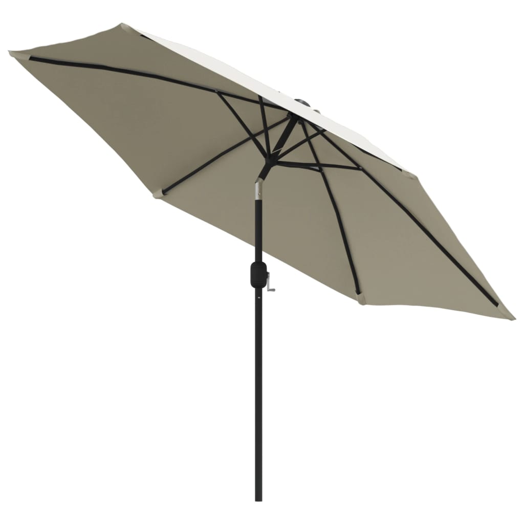 Parasoll sand hvit 3m stålstang