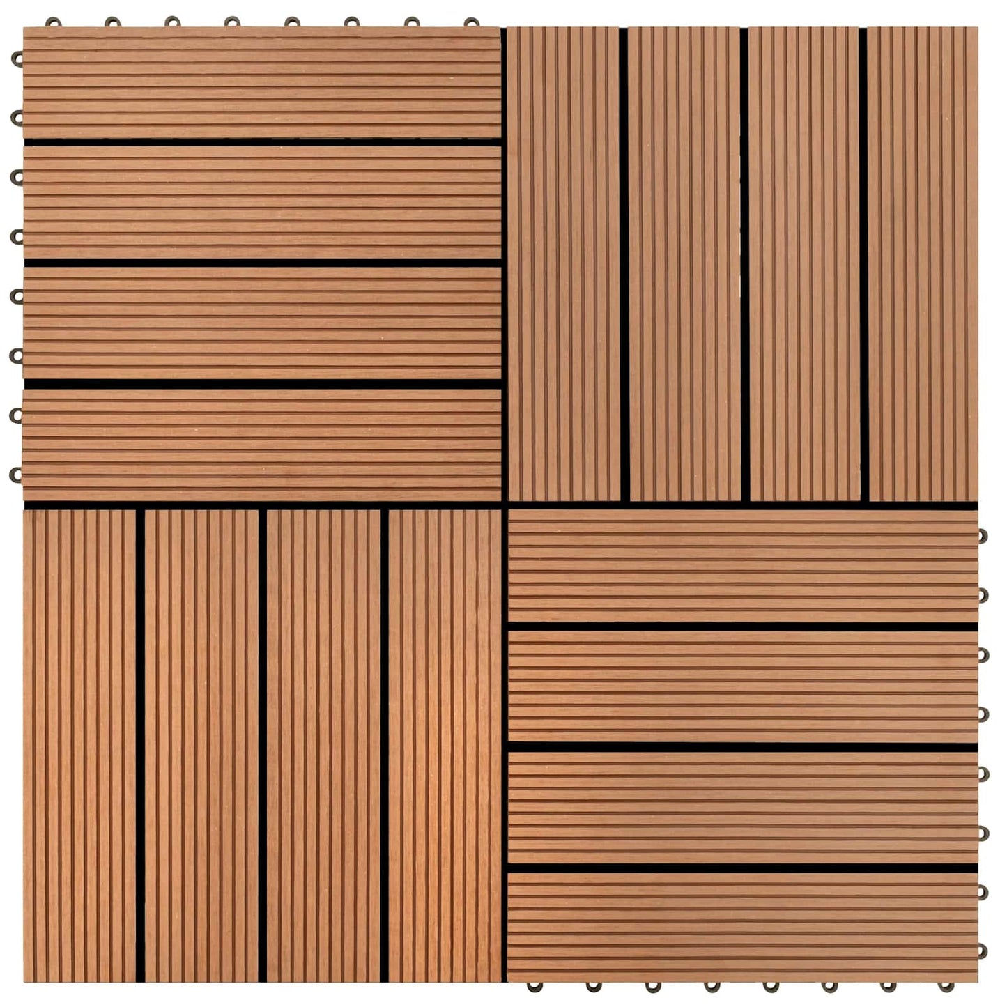 Terrasseflis 11 pcs Brun 30 x 30 cm WPC