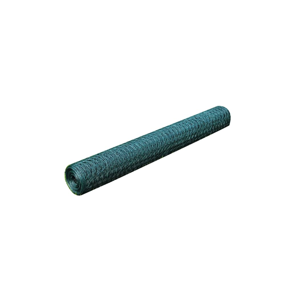 Trådgjerde for kyllinger med PVC-belegg 25x0,5 m grønn vidaXL