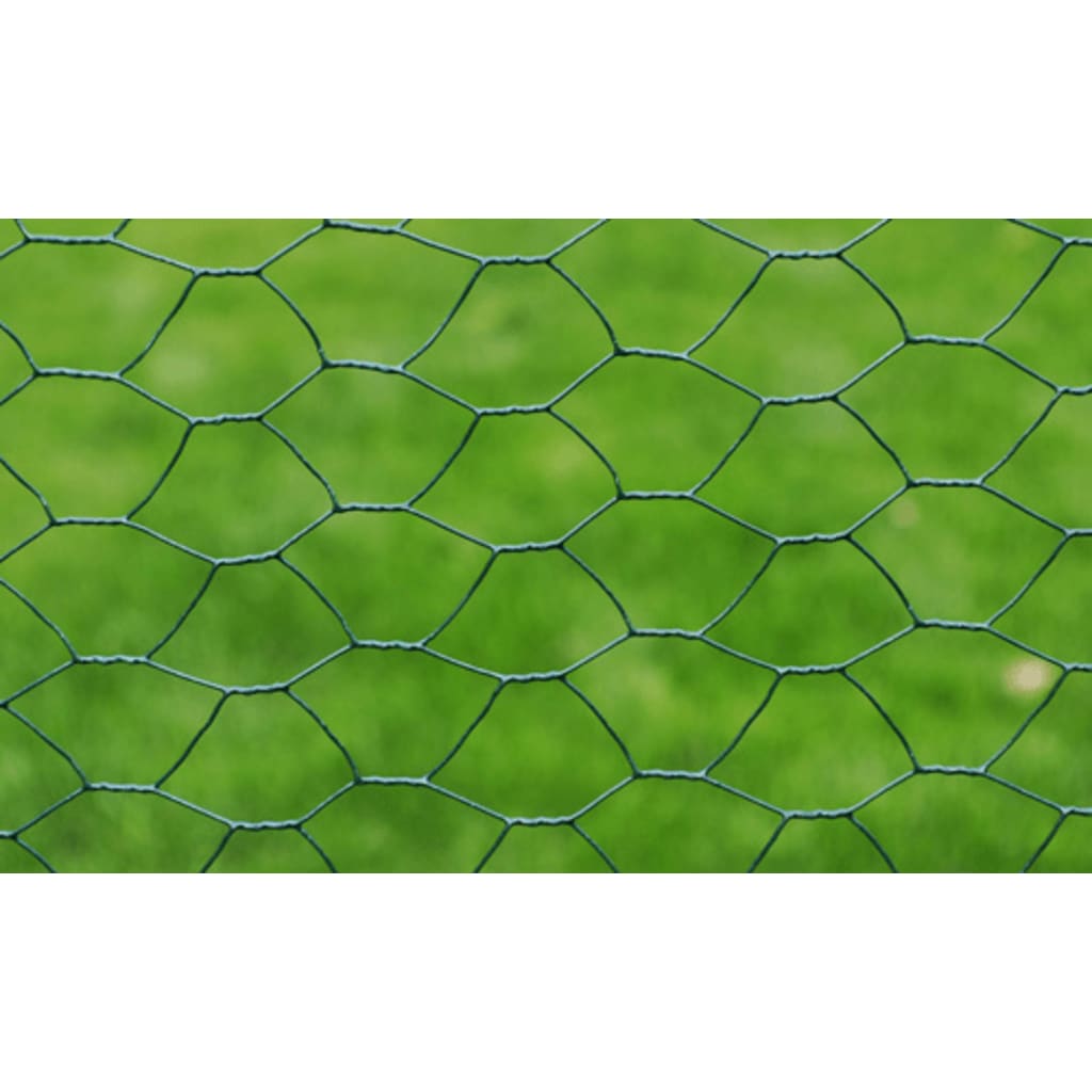 Trådgjerde for kyllinger med PVC-belegg 25x0,5 m grønn vidaXL