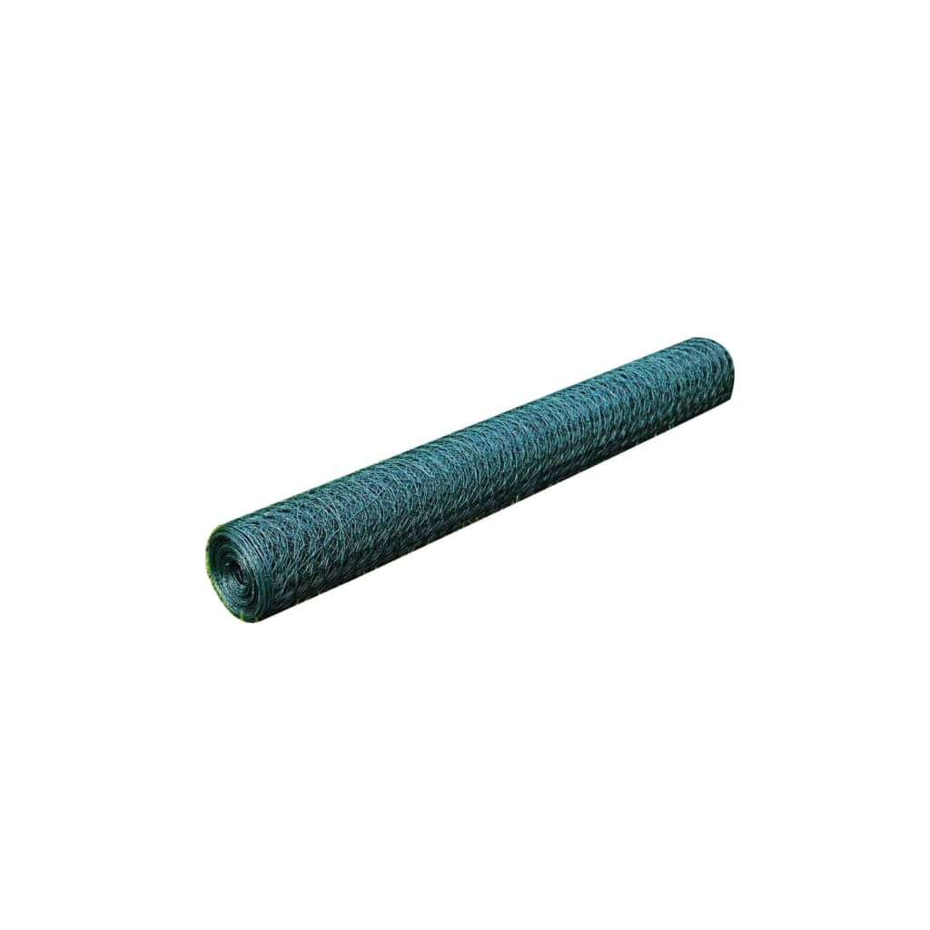 Trådgjerde for kyllinger med PVC-belegg 25x0,75 m grønn vidaXL