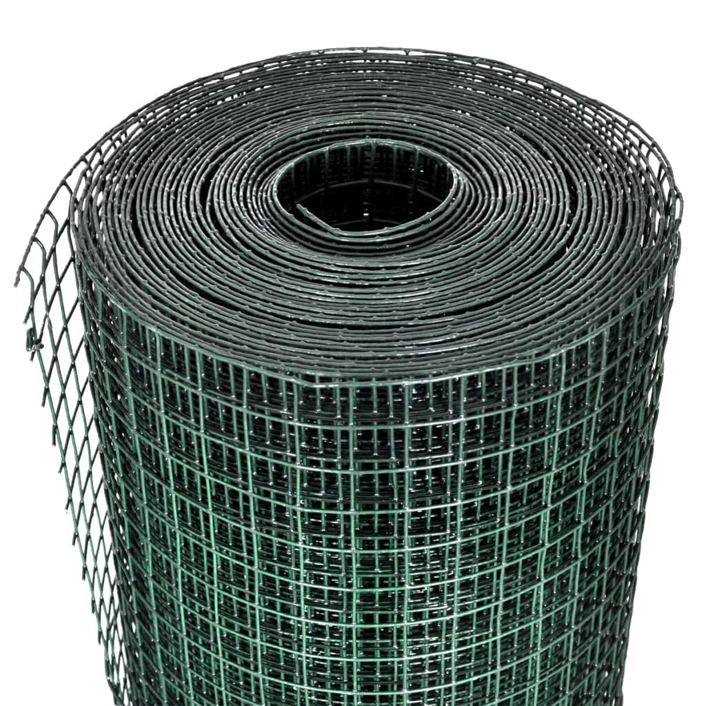 Trådgjerde kylling galvanisert med PVC-belegg 10x1 m grønn
