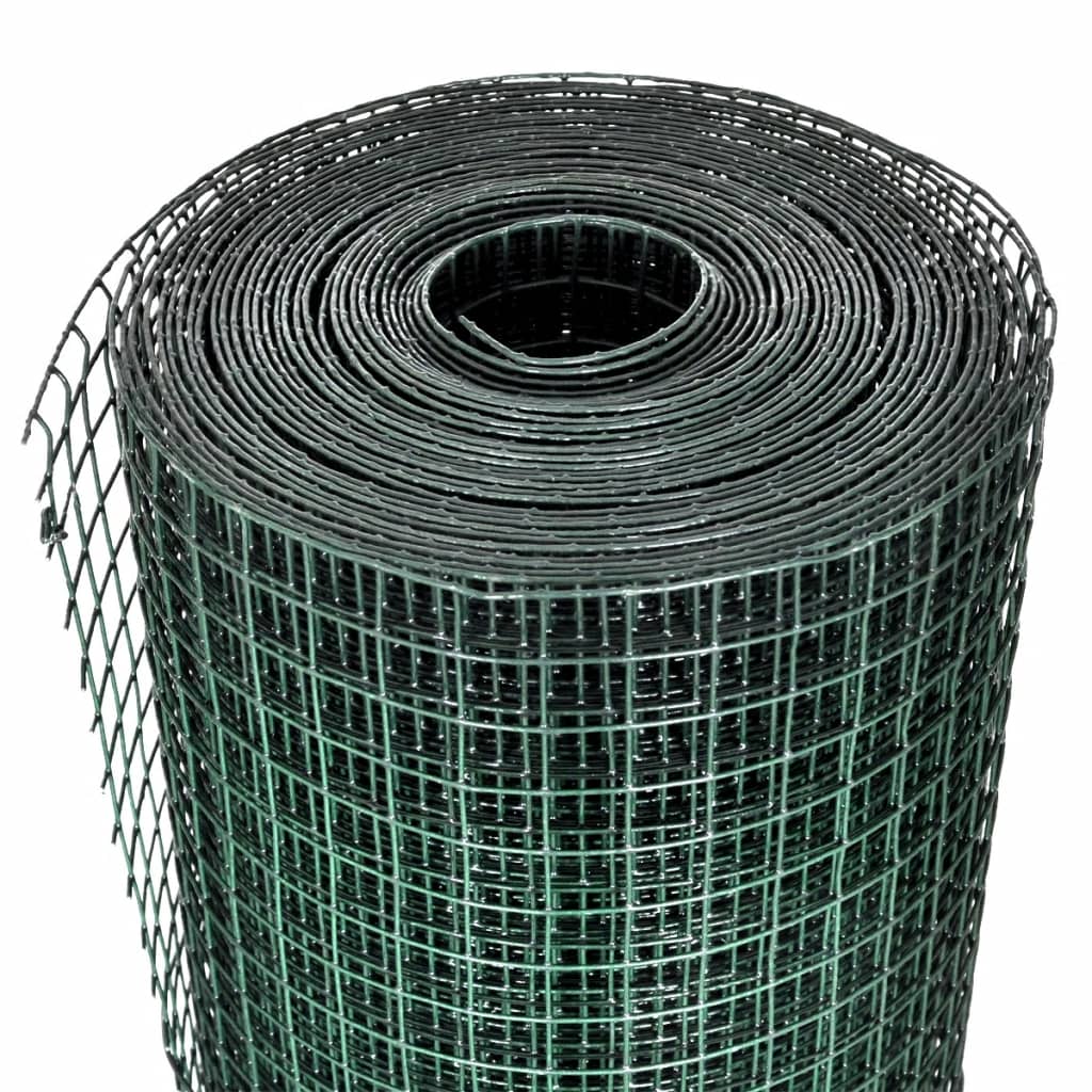Trådgjerde kylling galvanisert med PVC-belegg 10x1 m grønn