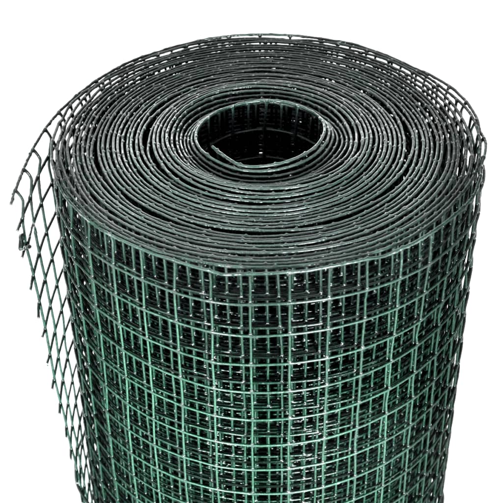 Trådgjerde kylling galvanisert med PVC-belegg 25x1 m grønn