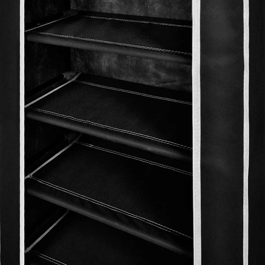 Stoff Skoskap 58 x 28 x 106 cm Svart