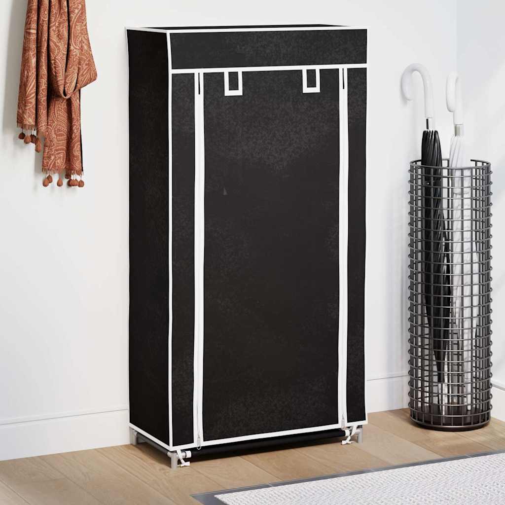 Stoff Skoskap 58 x 28 x 106 cm Svart