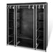 Garderobeskap med hyller og stenger 45x150x176 cm svart stoff