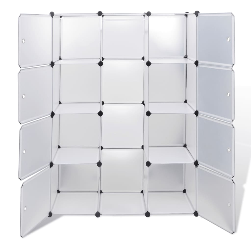 Modulskap med 9 rom 109x36,5x143 cm hvit