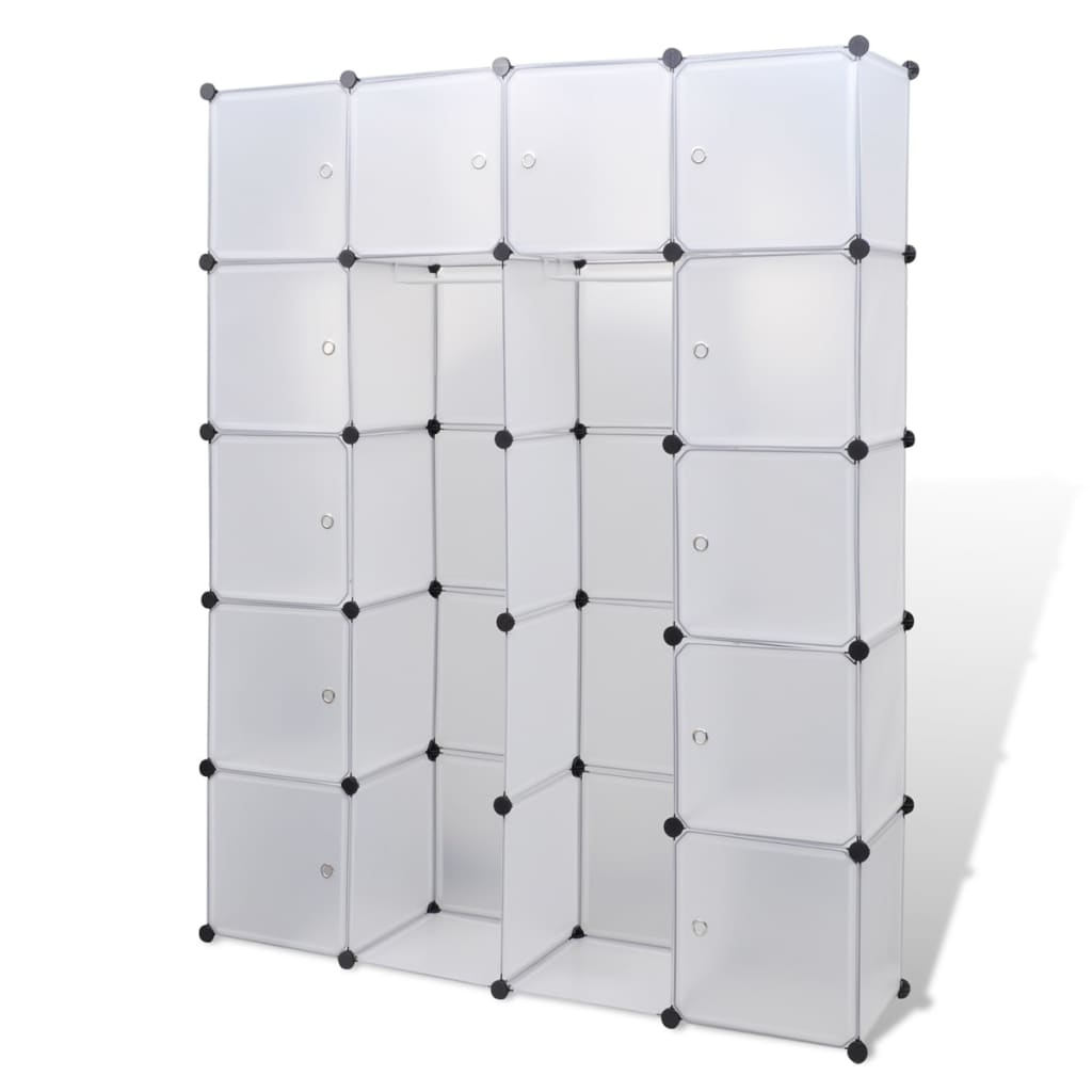 Modulært skap med 14 deler, hvit 37 x 146 x 180,5 cm