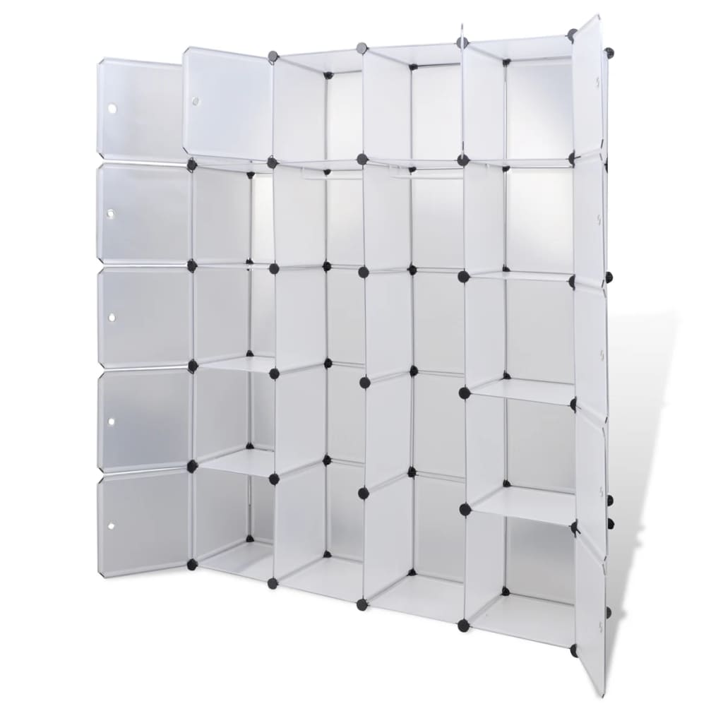 Modulært skap med 14 deler, hvit 37 x 146 x 180,5 cm