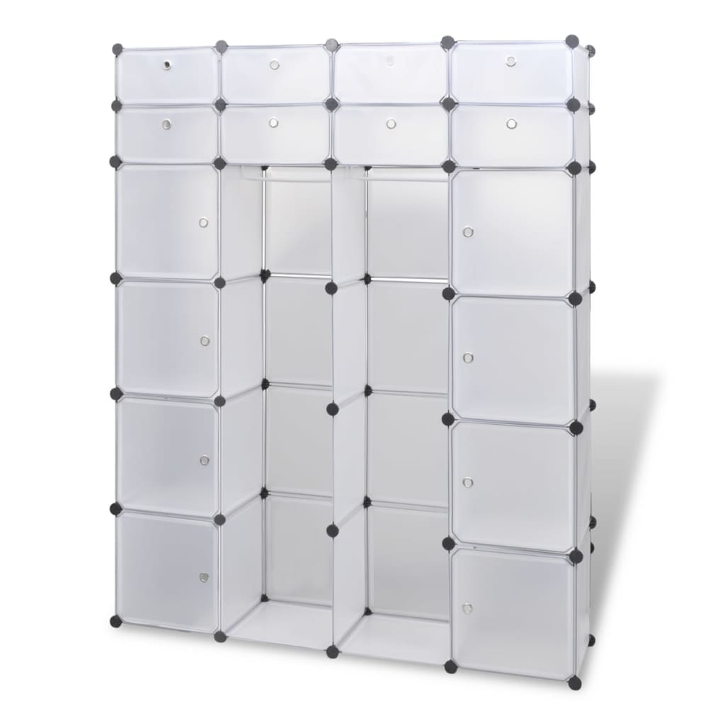 Modulært skap 18 deler hvit 37x146x180,5 cm