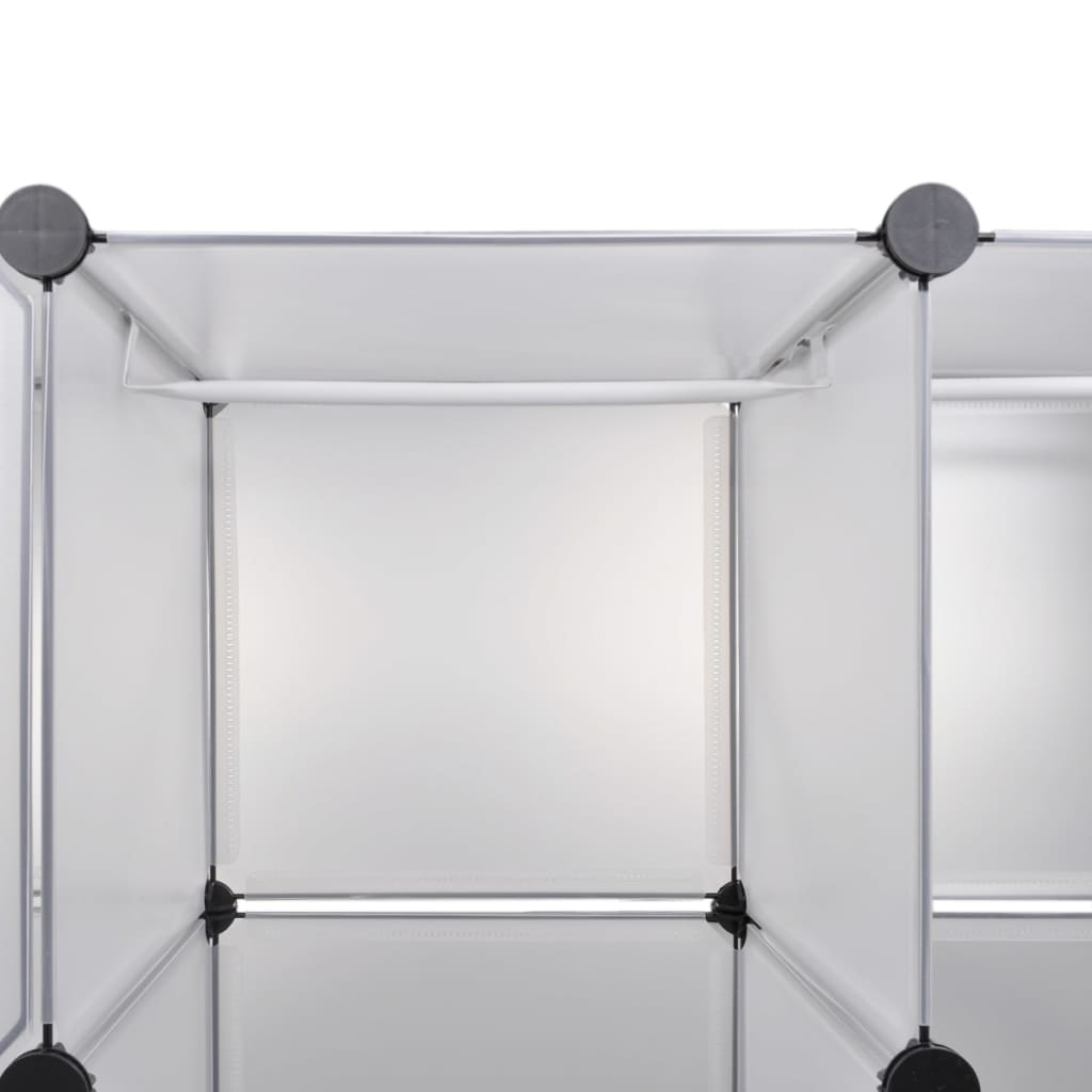 Modulært skap 18 deler hvit 37x146x180,5 cm