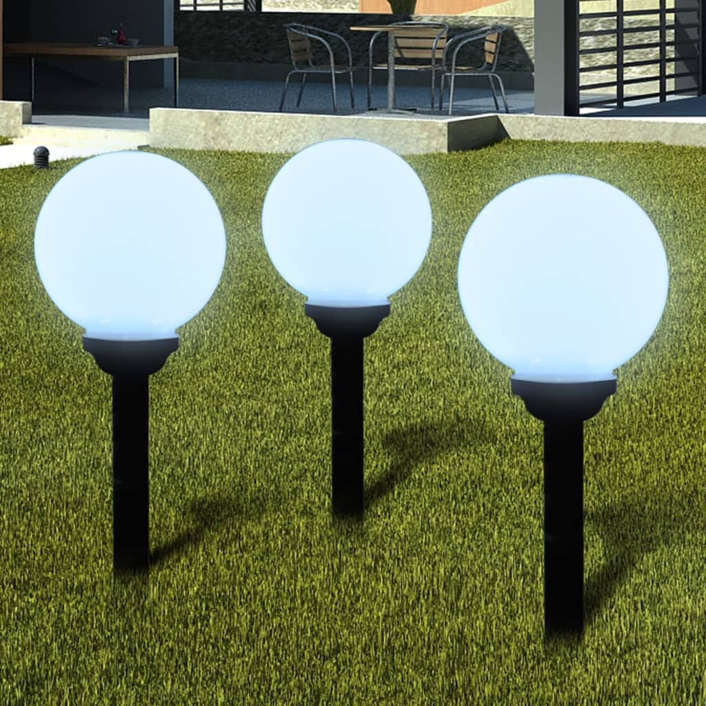 Utendørs LED-lamper for hagesti 3 stk 20 cm med jordplugg vidaXL